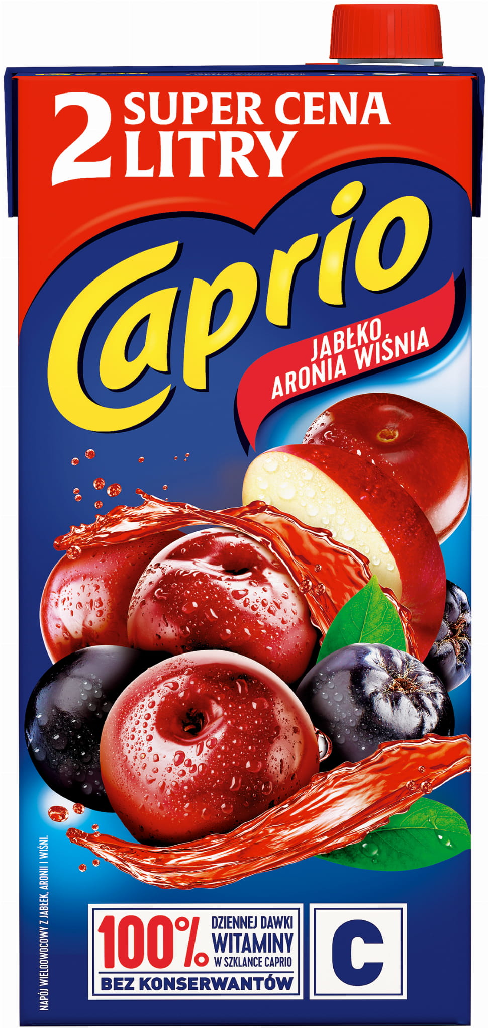 Caprio Napój jabłko aronia wiśnia 2 l