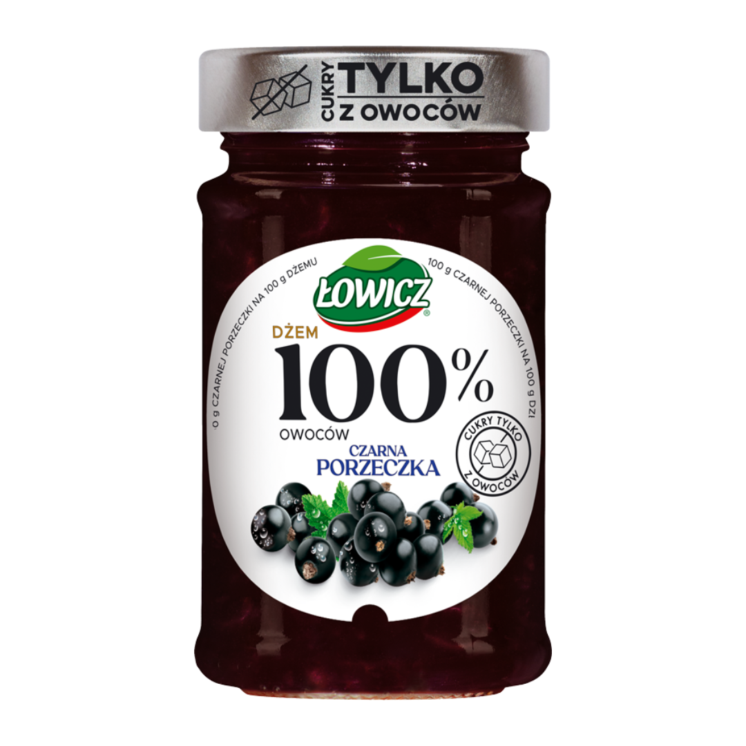 Łowicz Czarna porzeczka 100% z owoców 210g