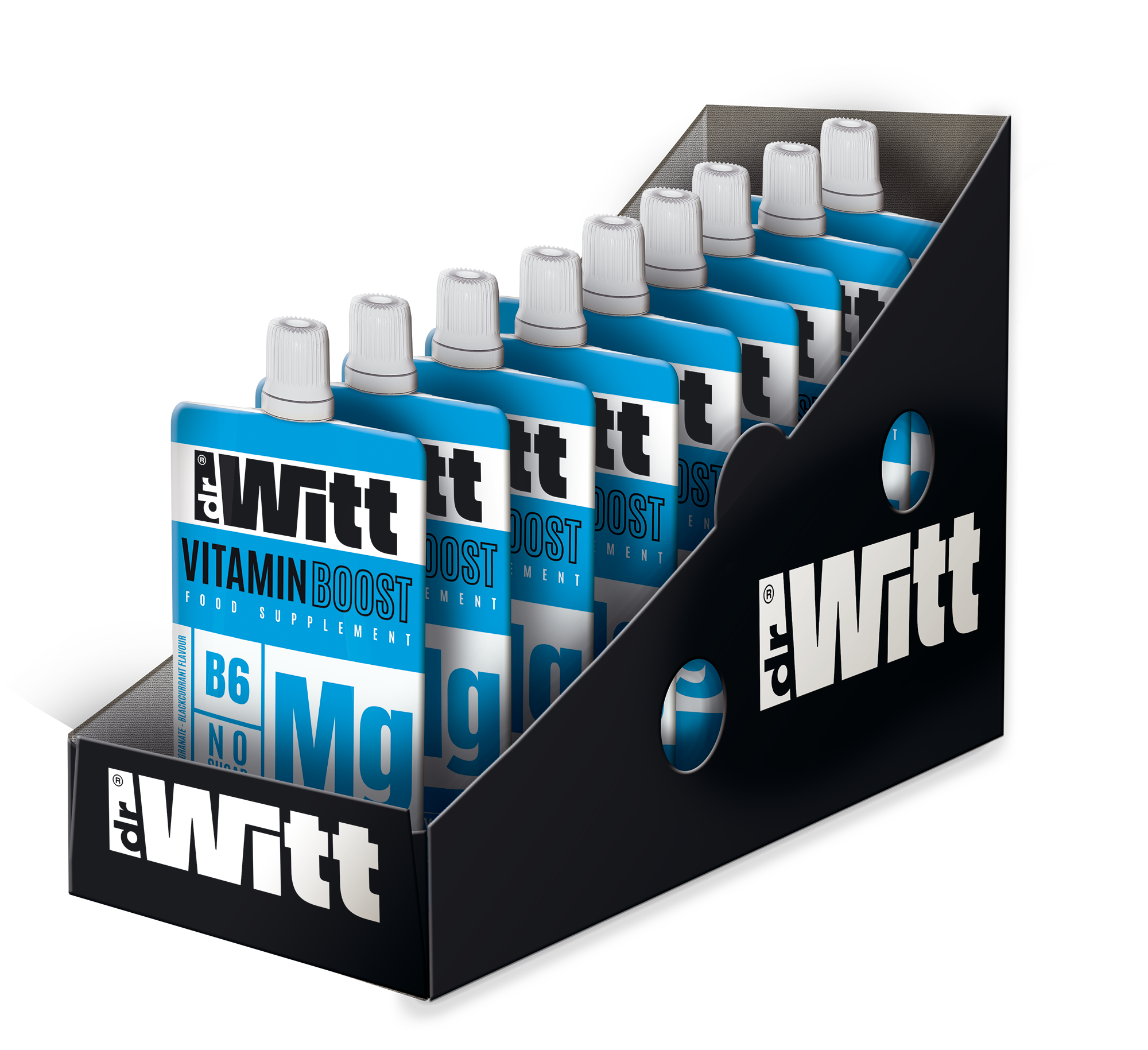 DR WITT VITAMIN BOOST Suplement diety smak GRANAT - CZARNA PORZECZKA 9x 90g