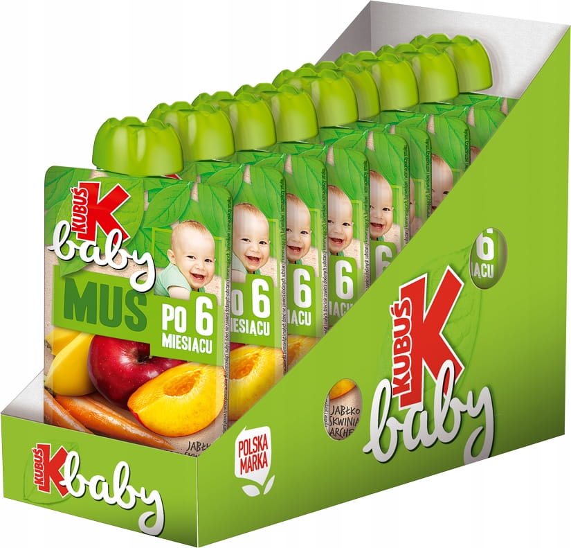 Kubuś Baby Mus jabłko brzoskwinia marchew 9x100g