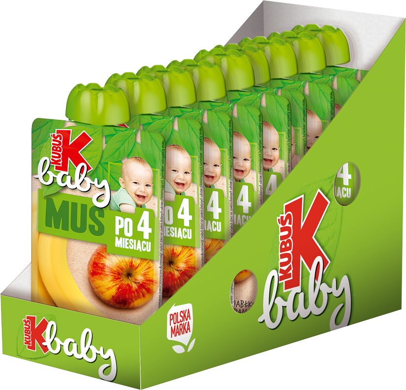 Kubuś Baby Mus po 4 miesiącu jabłko banan 9x100 g