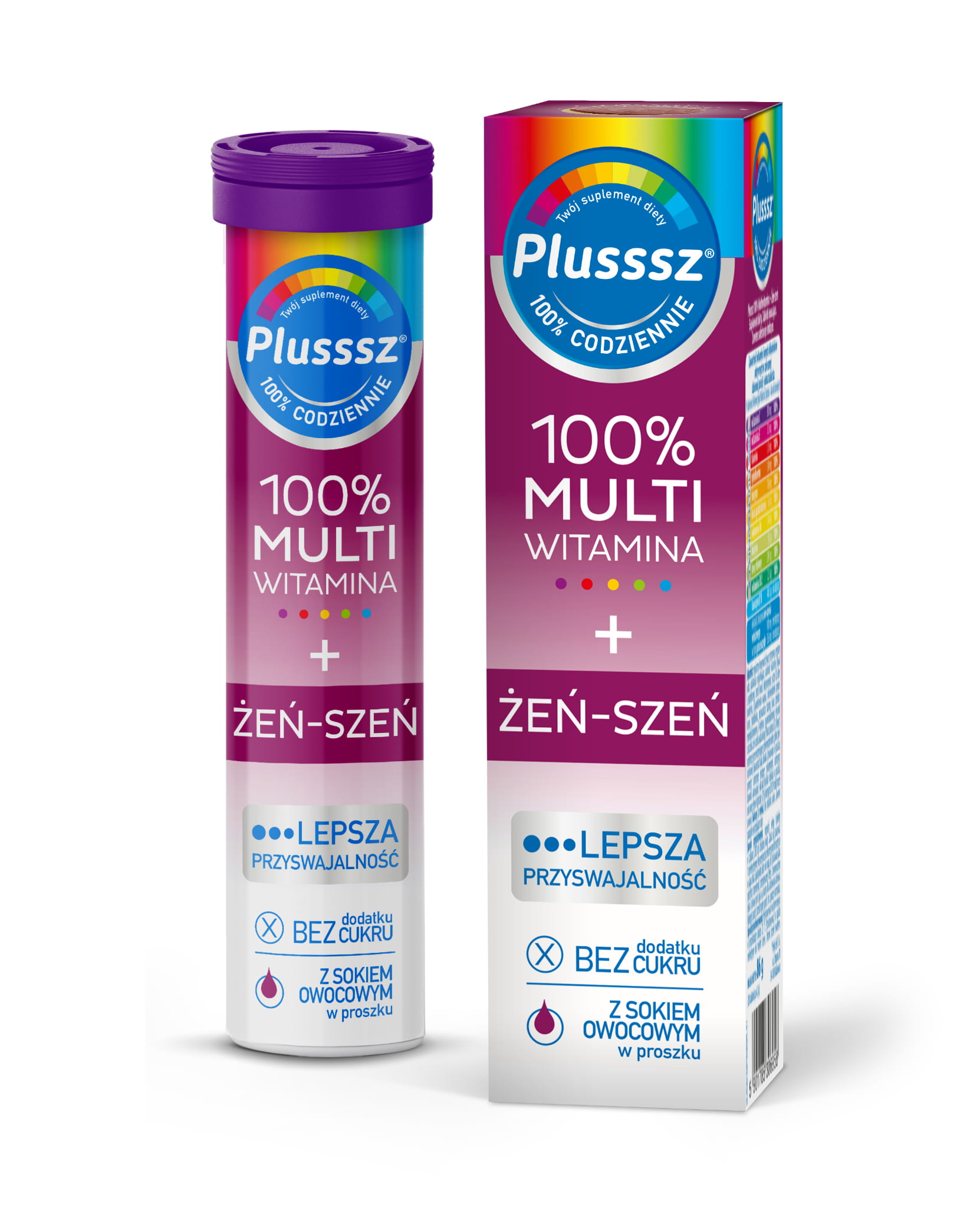 Plusssz 100% Multiwitamina + Żeń-Szeń 20 tabletek