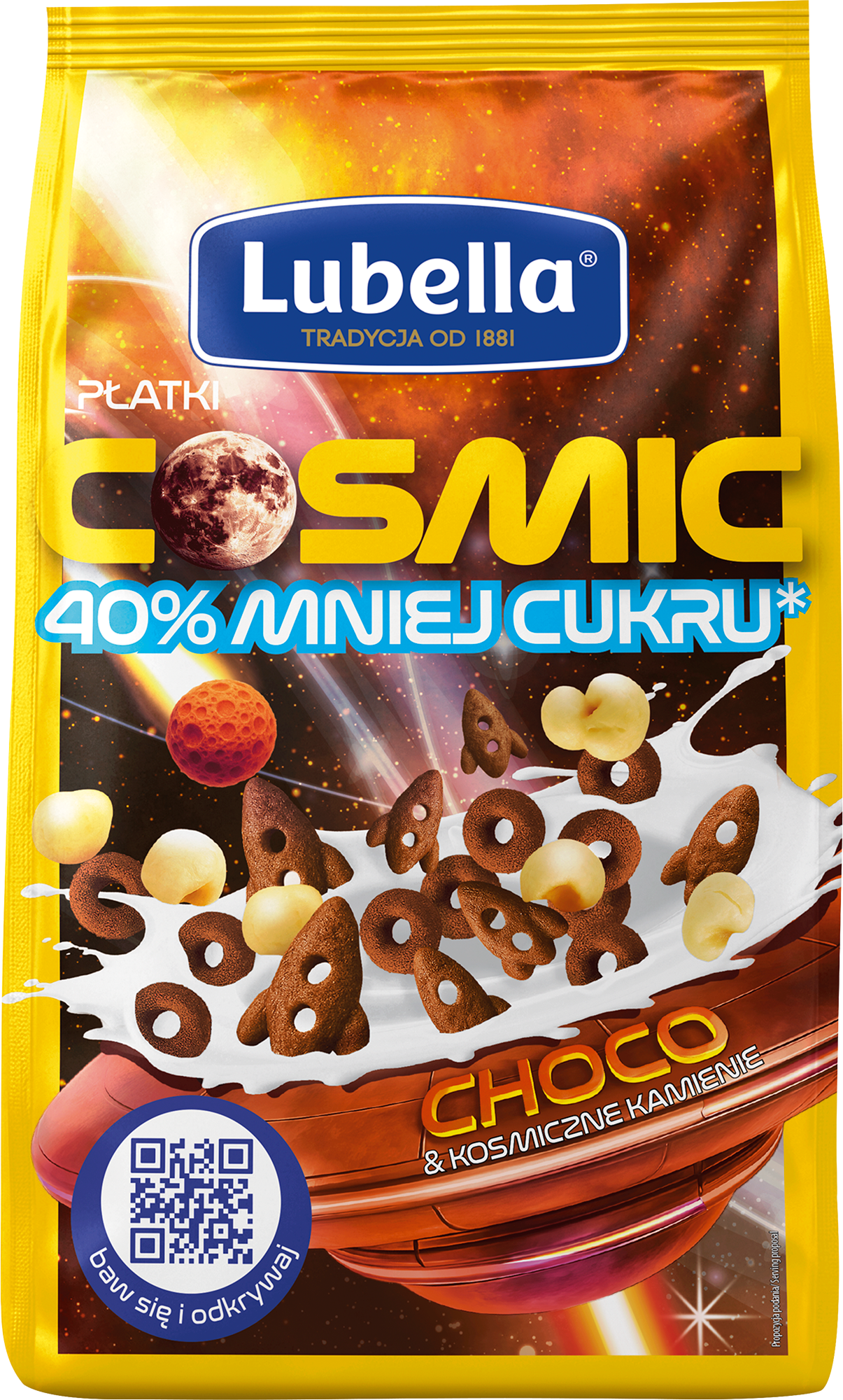 LUBELLA płatki COSMIC rakiety i kółka czekoladowe 350g