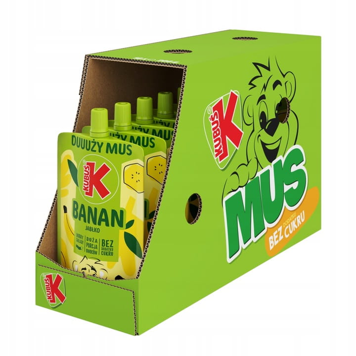 KUBUŚ mus jabłko - banan karton 10x 200g