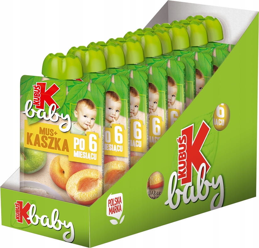 Kubuś Mus Baby Kaszka jabłko-morela 9x100g