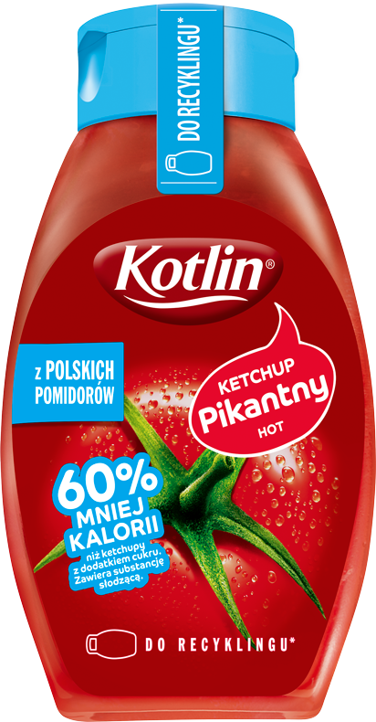 Kotlin Ketchup Pikantny 60% mniej kalorii 420g