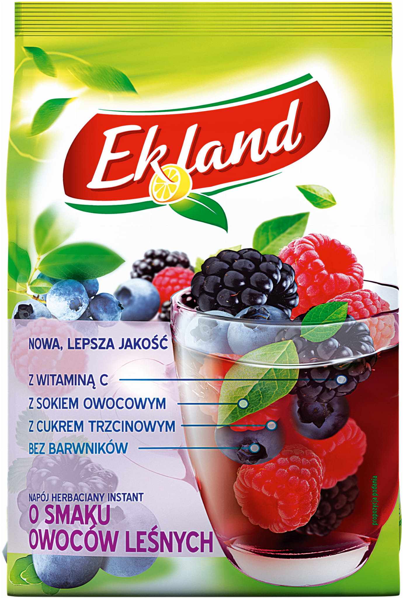 Ekland Napój herbaciany instant o smaku owoców leśnych 300 g