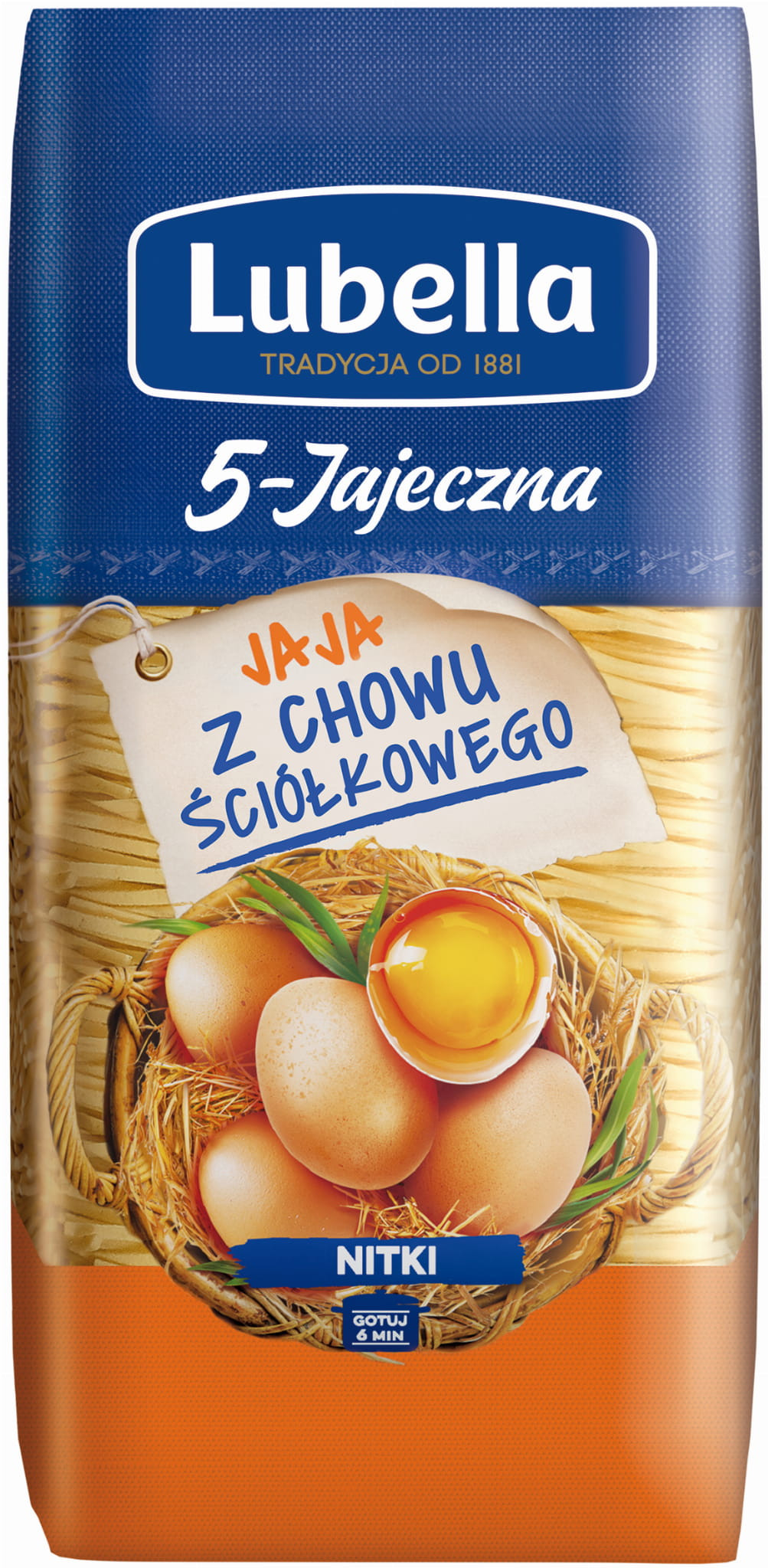 Lubella Jajeczna 5 jaj Makaron nitki 250 g