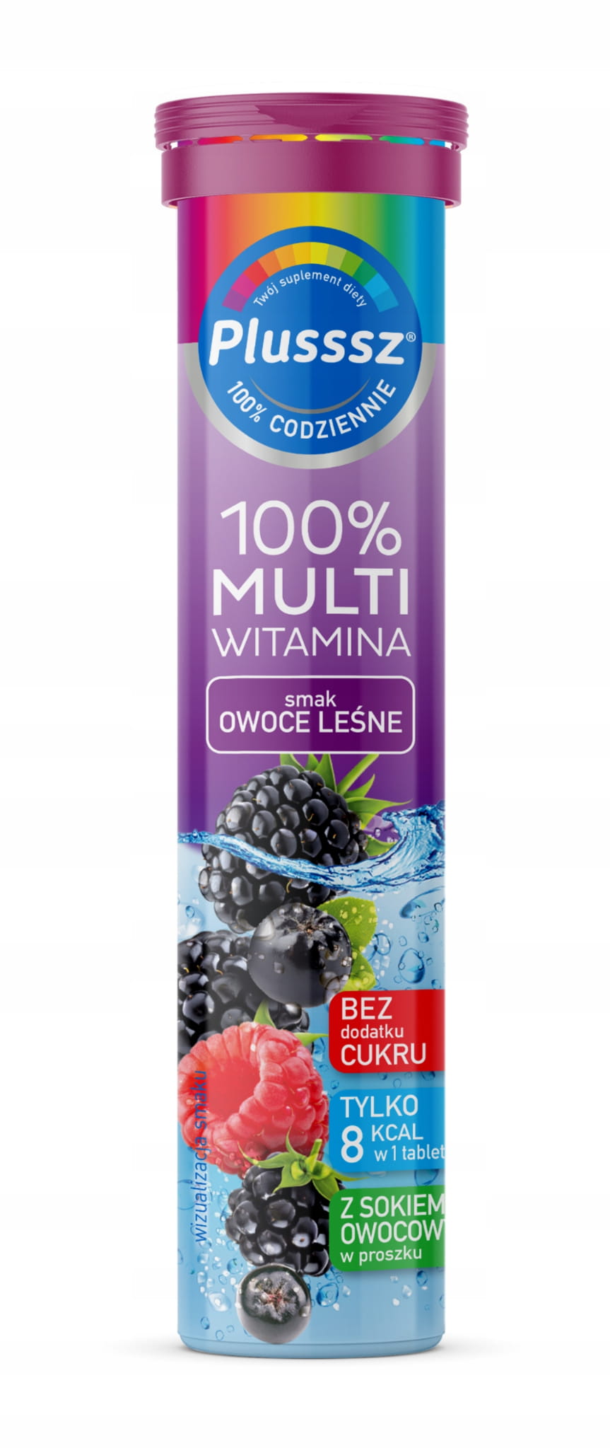 PLUSSSZ 100% Multiwitamina Owoce Leśne 20 Tabletek