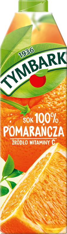Tymbark 1l Pomarańcza - bez dodatku cukru - sok 100%