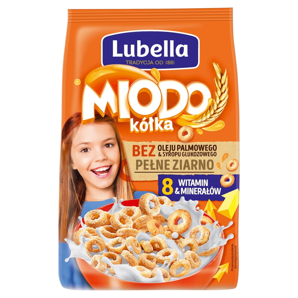 Lubella Mlekołaki Miodo Kółka Zbożowe kółka z miodem 250g