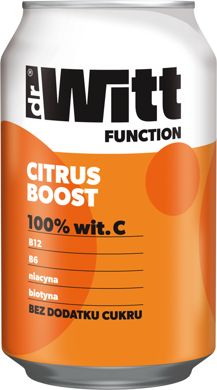 Dr Witt function Citrus Boost Napój gazowany cytrynowy z witaminami 330ml