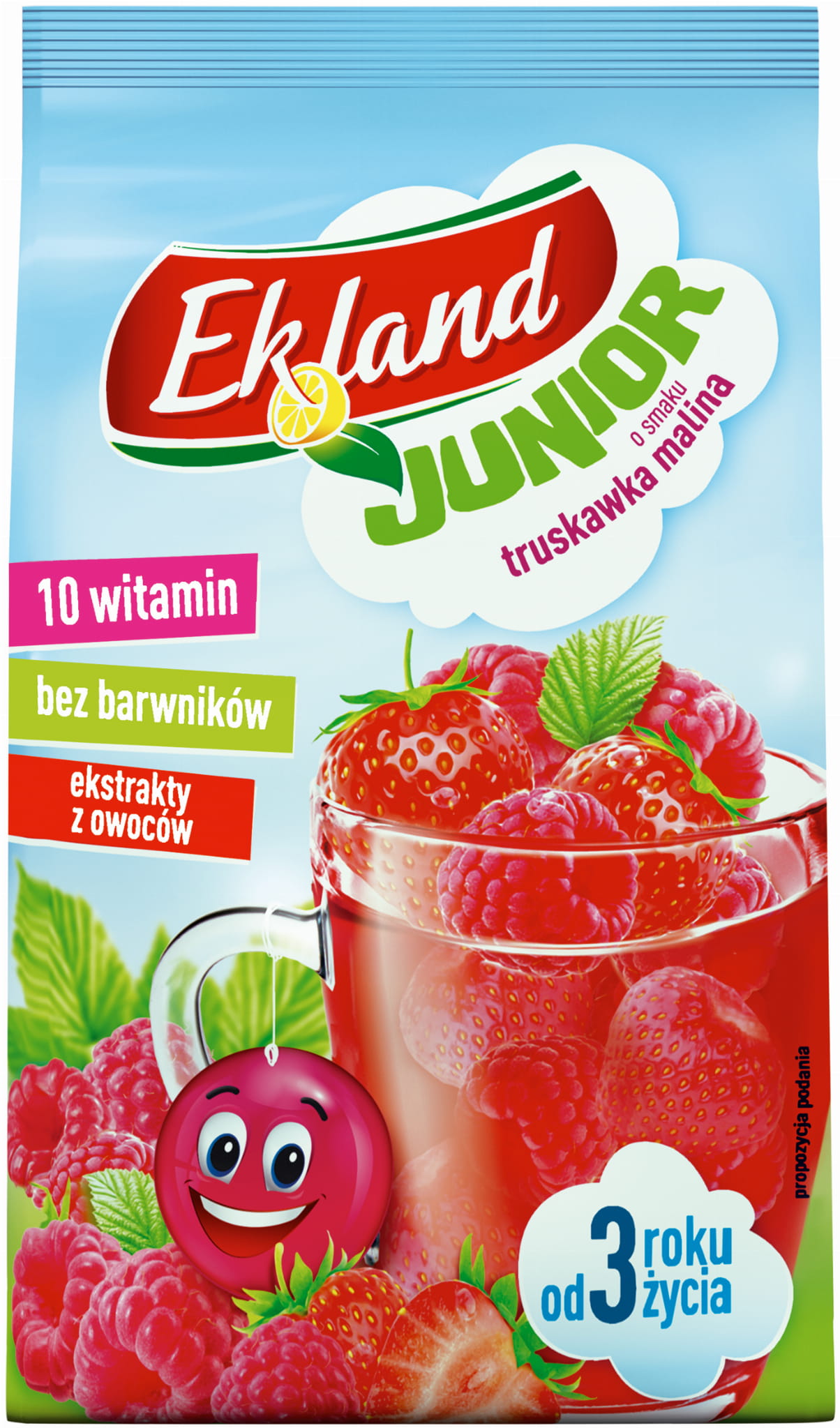 Ekland Junior o smaku Malinowo - truskawkowym 250g