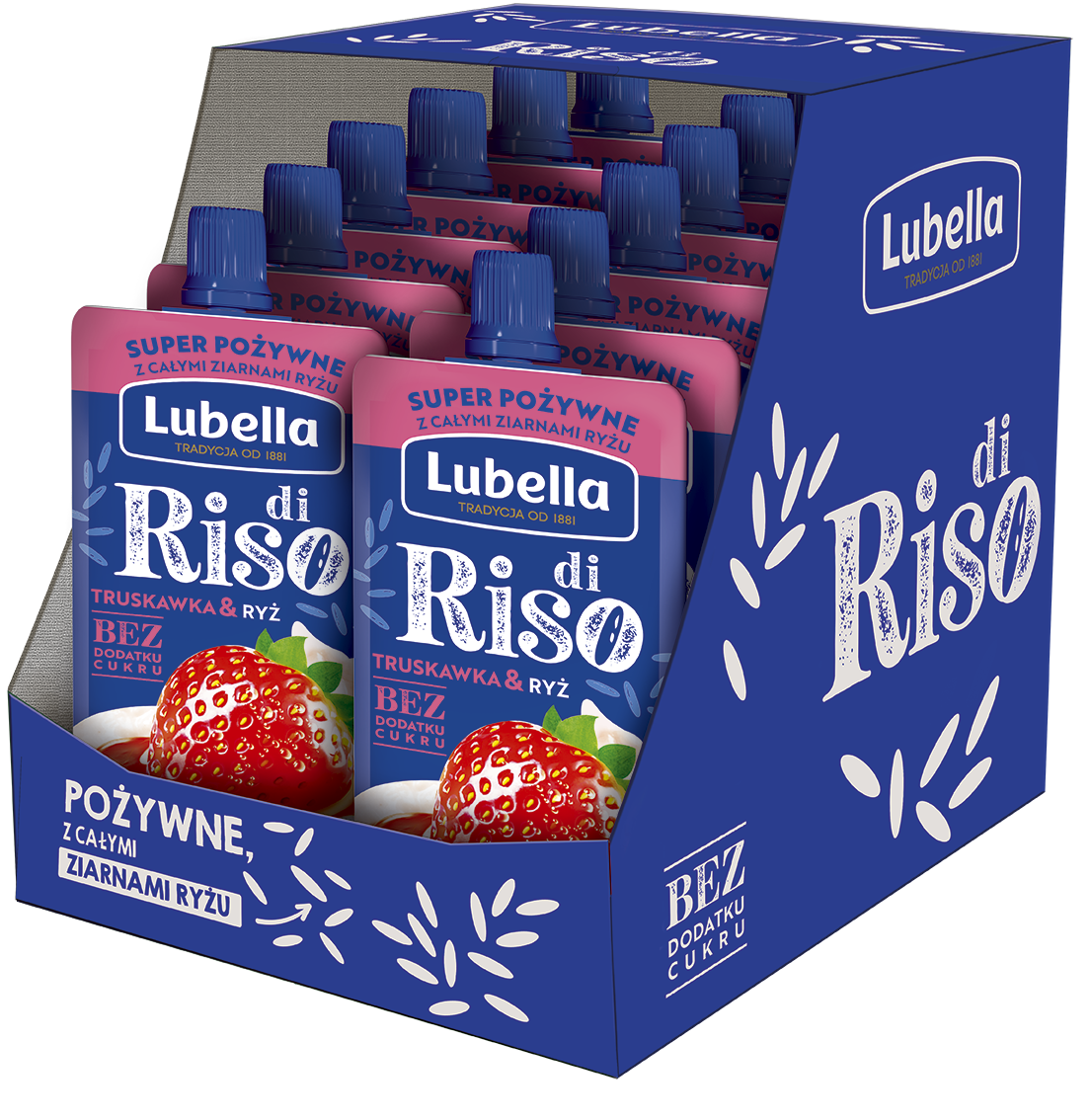 Lubella Di Riso mus przekąska truskawka ryż 12x100g
