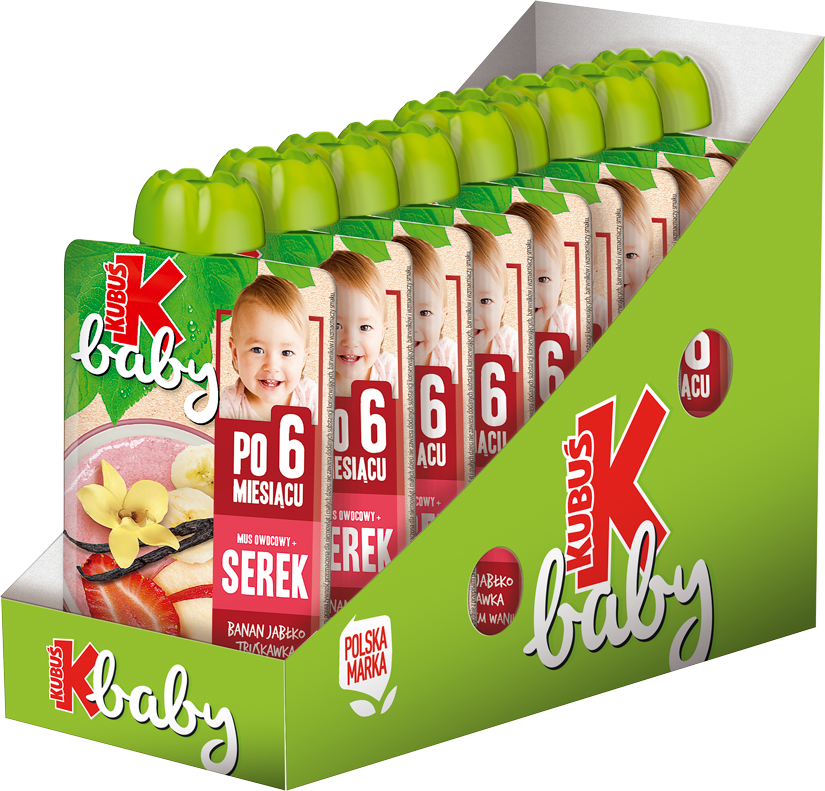 Kubuś Baby Mus banan truskawka serek wanilia 9x100 g