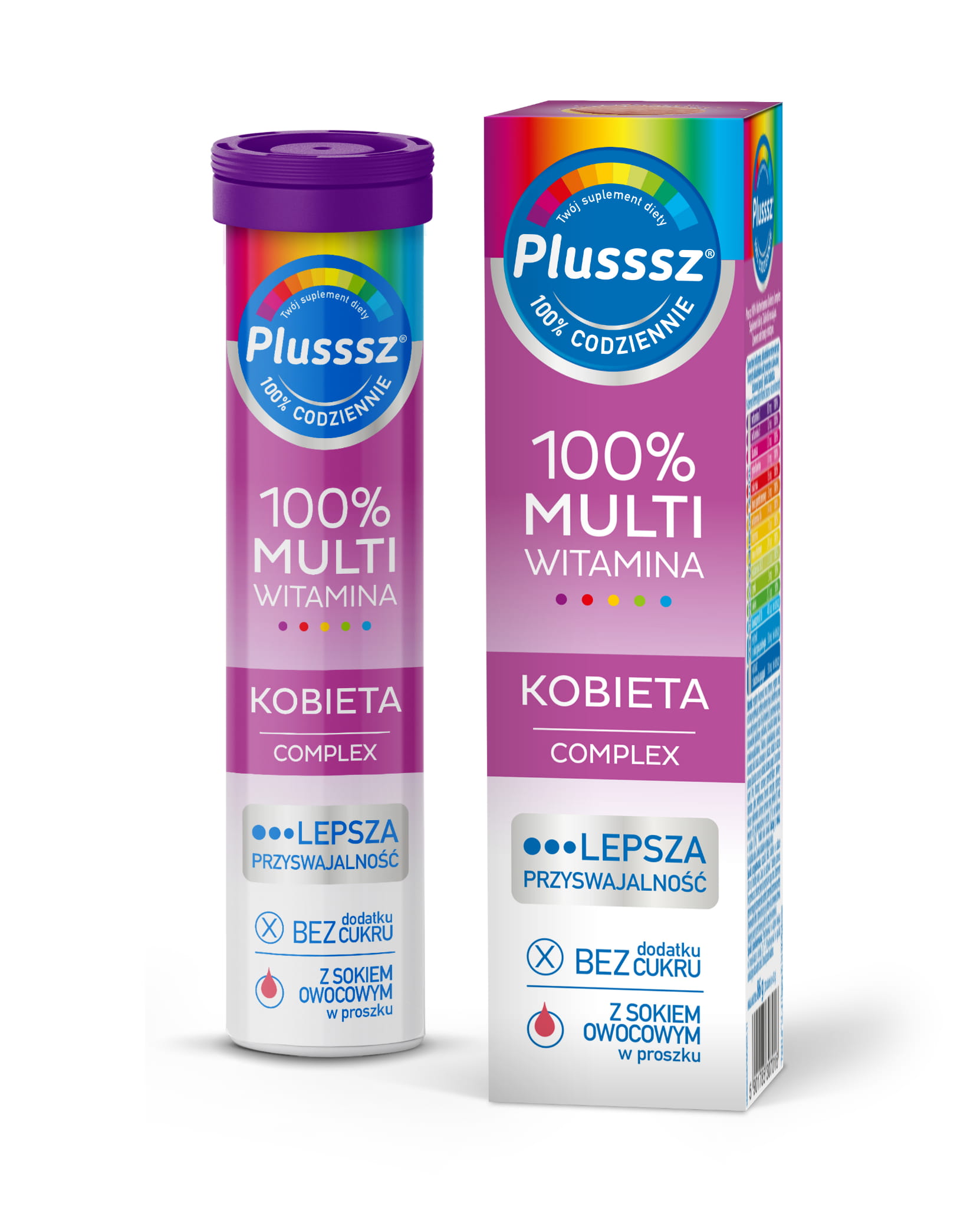Plusssz 100% Multiwitamina Kobieta Complex Tabletki musujące 20 szt.
