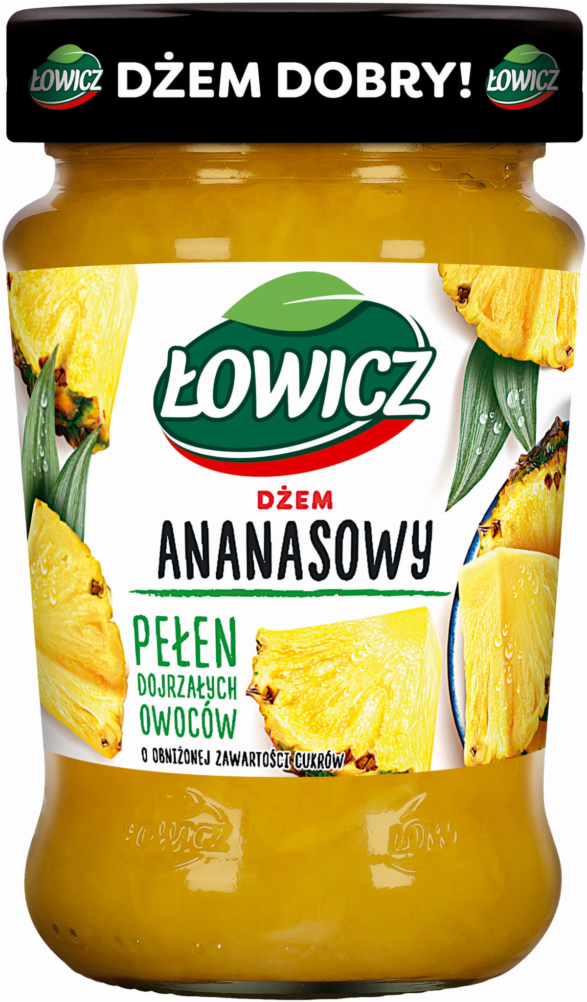 Łowicz Dżem ananasowy o obniżonej zawartości cukrów 280 g