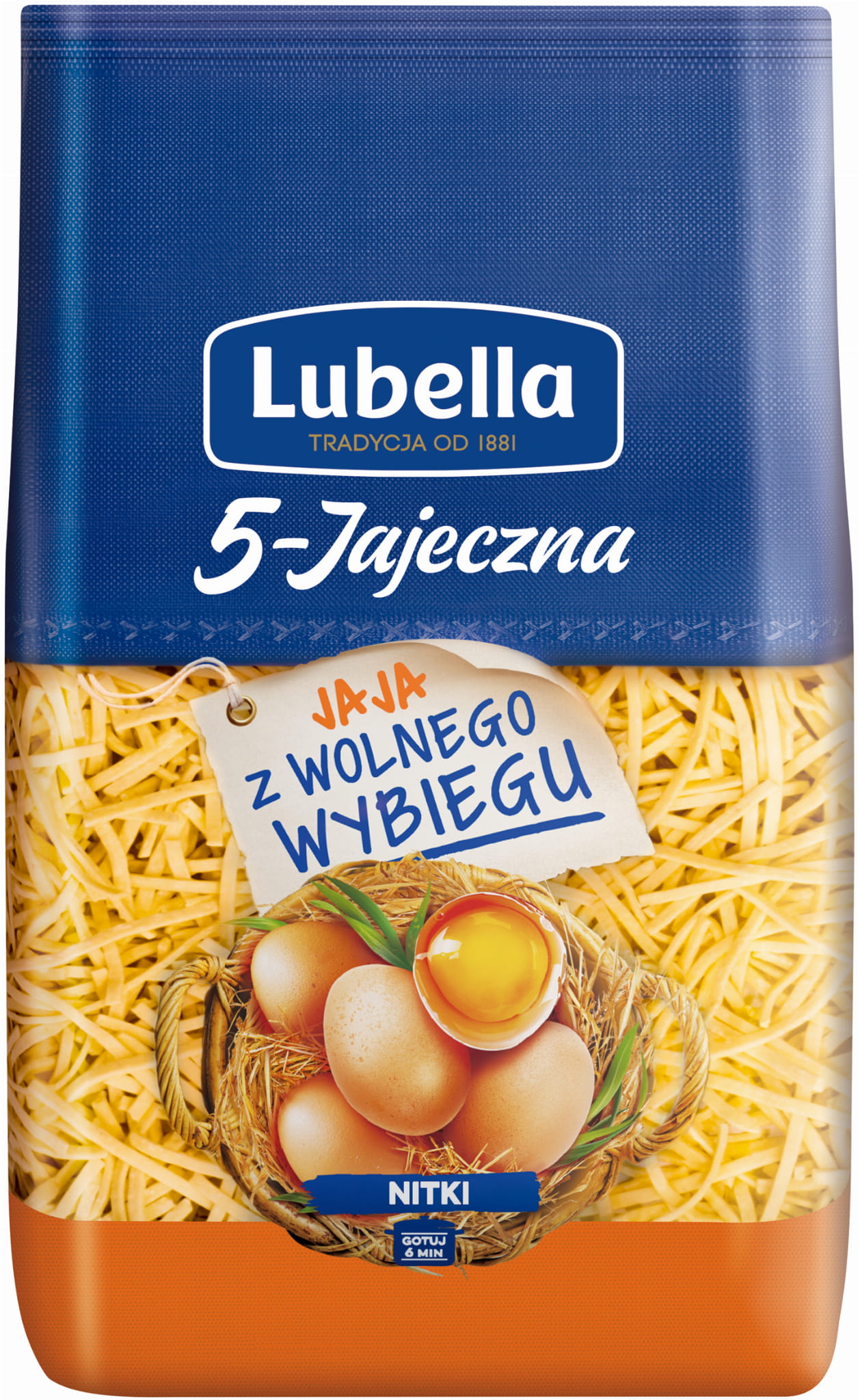 Lubella Jajeczna 5 jaj Makaron nitki 400 g