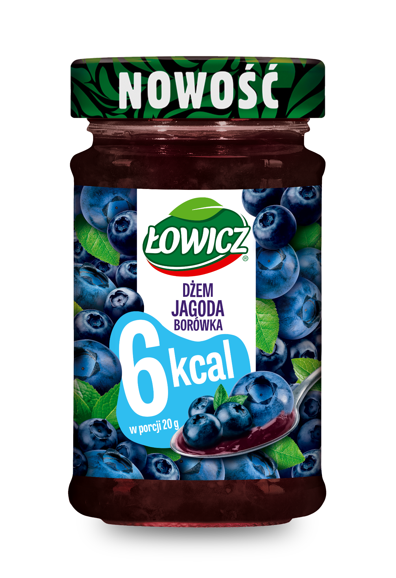 ŁOWICZ dżem 6 kalorii niskokaloryczny jagodowo-borówkowy 200g