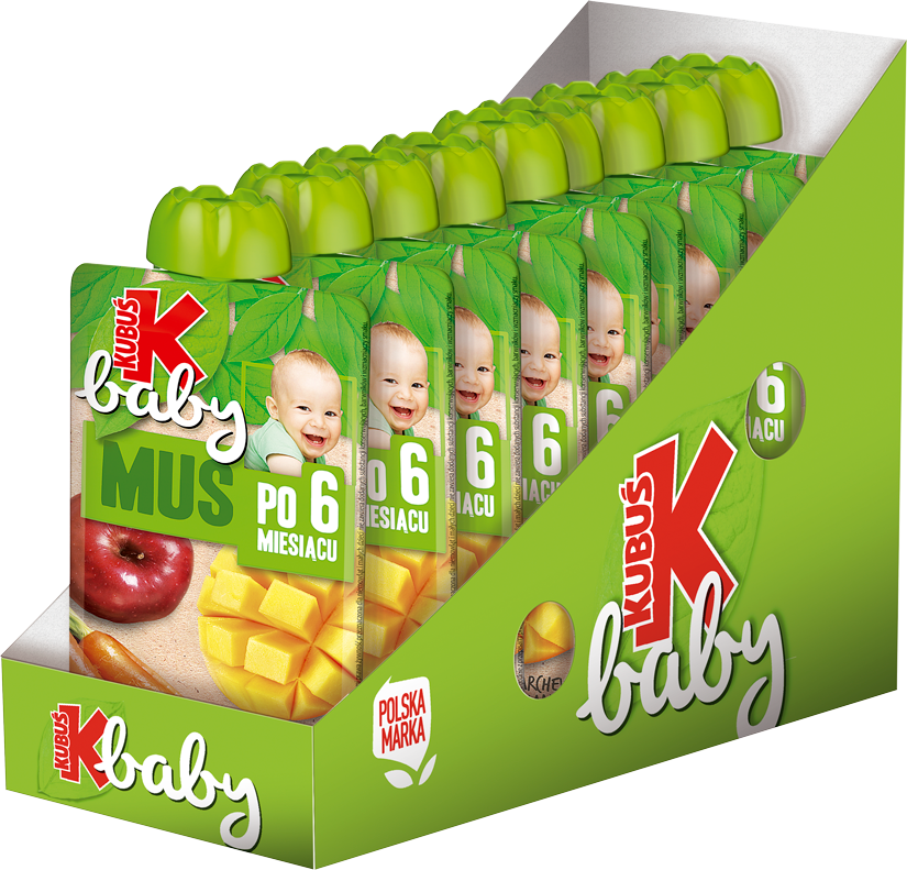 Kubuś Baby Mus po 6 miesiącu jabłko marchew mango 9x100 g
