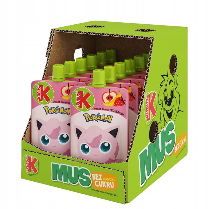 Kubuś Mus Pokemon truskawka jabłko banan 12x 100g