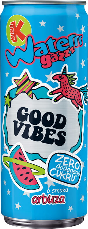 Kubuś Waterrr napój gazowany puszka jabłko cytryna arbuz 250 ml
