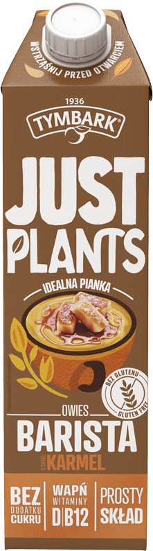 Tymbark Just Plants Napój roślinny Barista owies karmel 1l