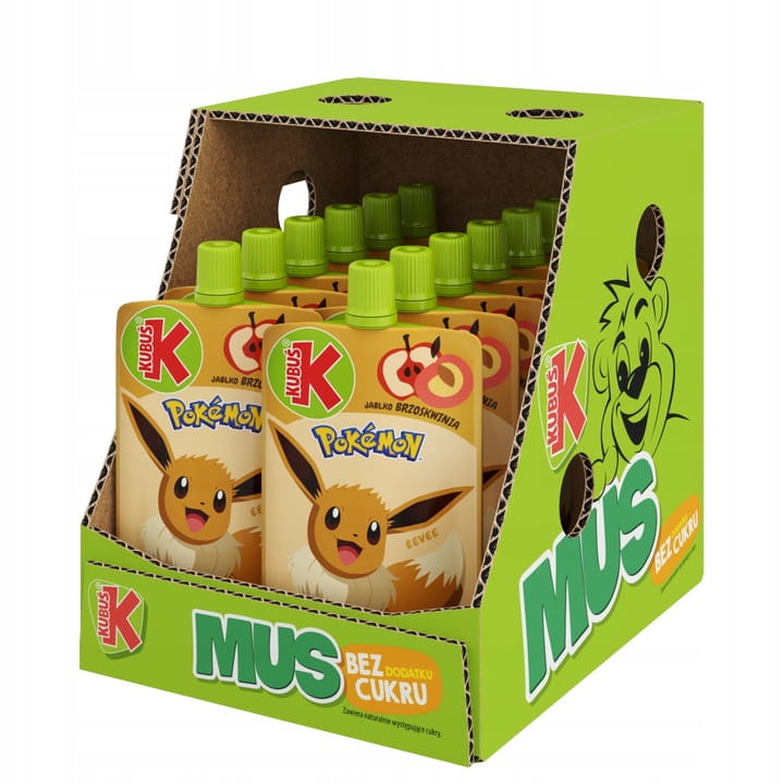 Kubuś Mus Pokemon brzoskwinia jabłko 12x 100g