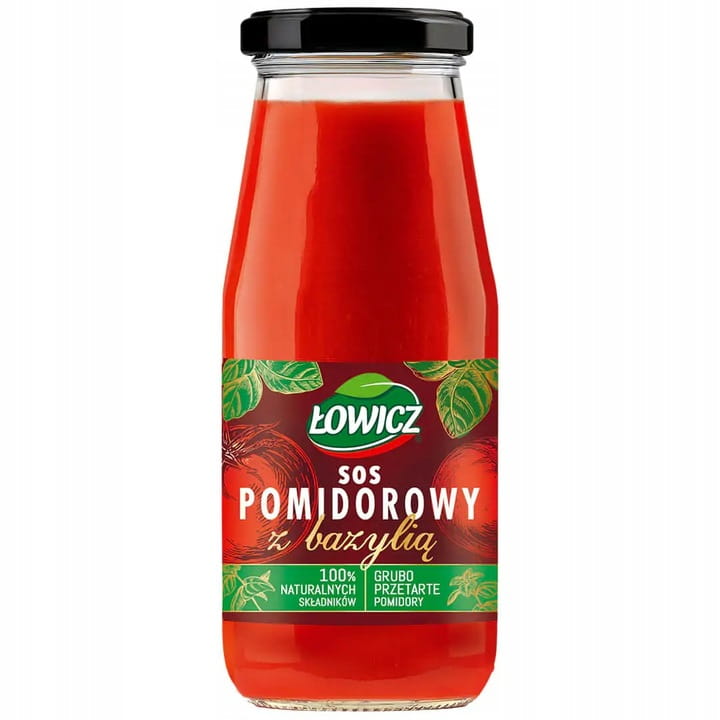 Łowicz Sos premium pomidorowy z bazylią 410g