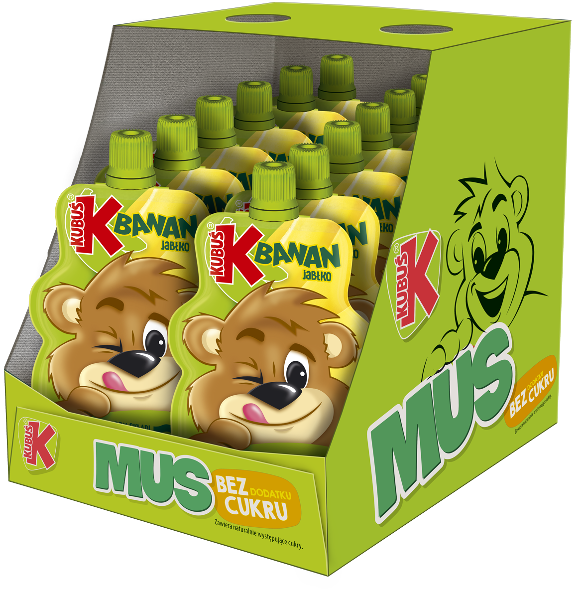 Kubuś Mus 100% banan jabłko 12x100 g