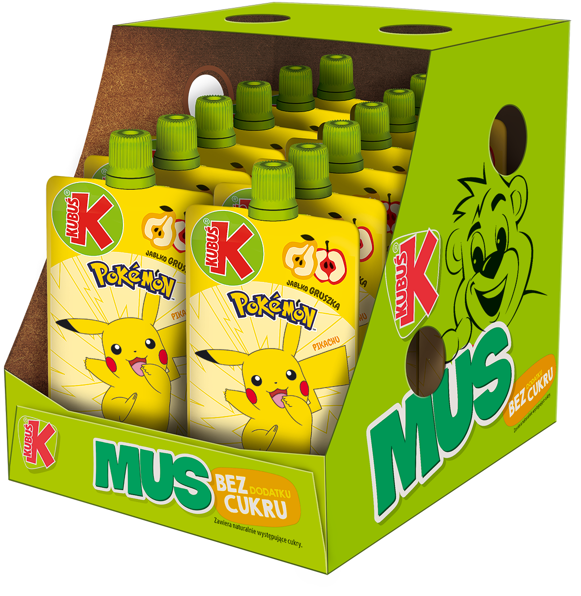 KUBUŚ Pokémon mus jabłko-gruszka 12x100g