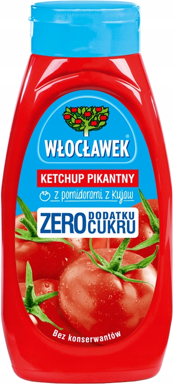 Włocławek Ketchup Pikantny z pomidorami z Kujaw ZERO DODATKU CUKRU