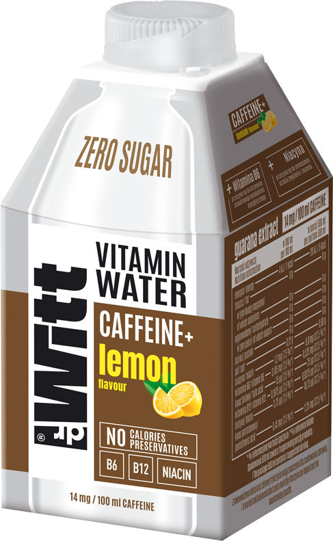 DrWitt Woda witaminowa z kofeiną z guaraną o smaku cytrynowym 500ml