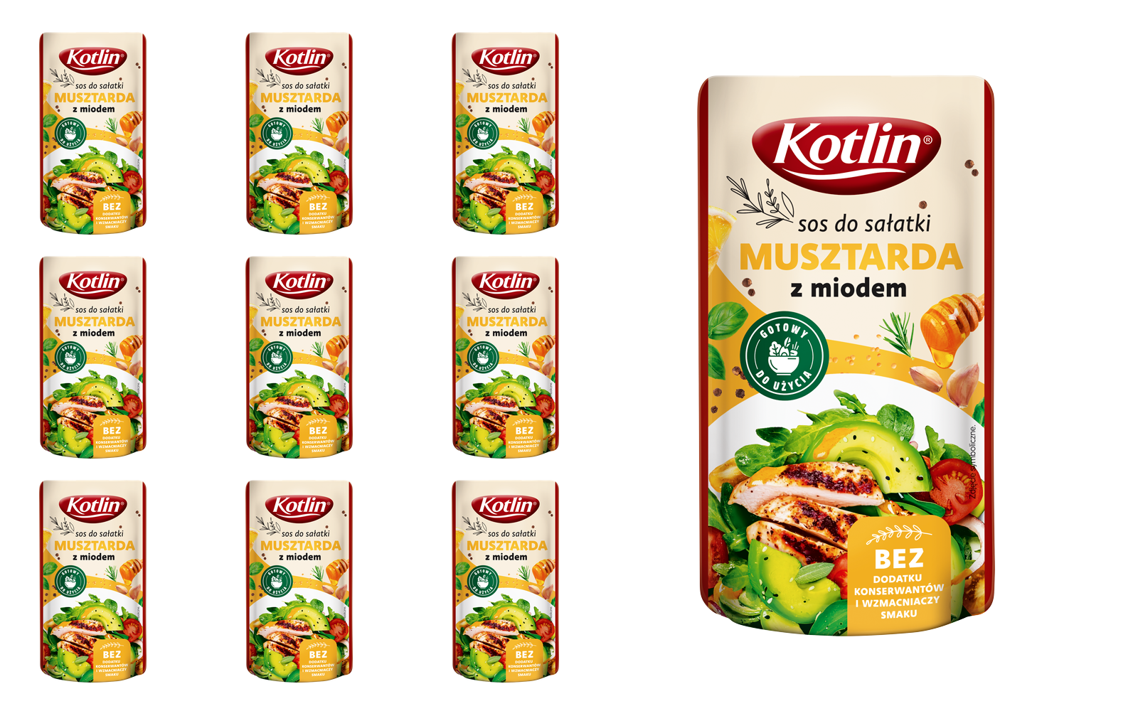 KOTLIN Sos do sałatki musztarda z miodem 12x100g