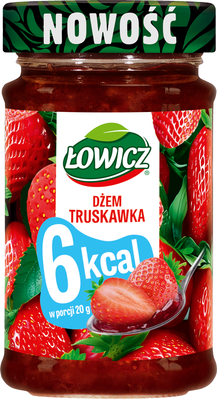 ŁOWICZ dżem o smaku truskawkowym niskokaloryczny 6 KCAL 200g