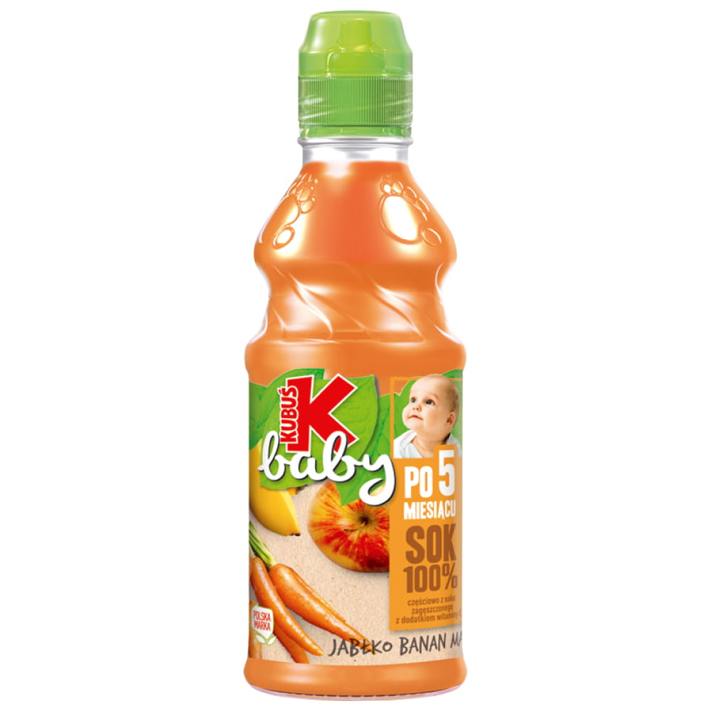 Kubuś Baby Sok 100% po 5 miesiącu jabłko banan marchew 300 ml
