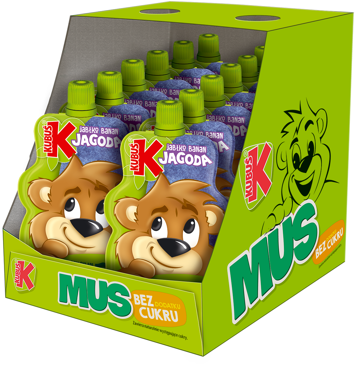 Kubuś Mus o smaku jagoda jabłko banan 12x100g