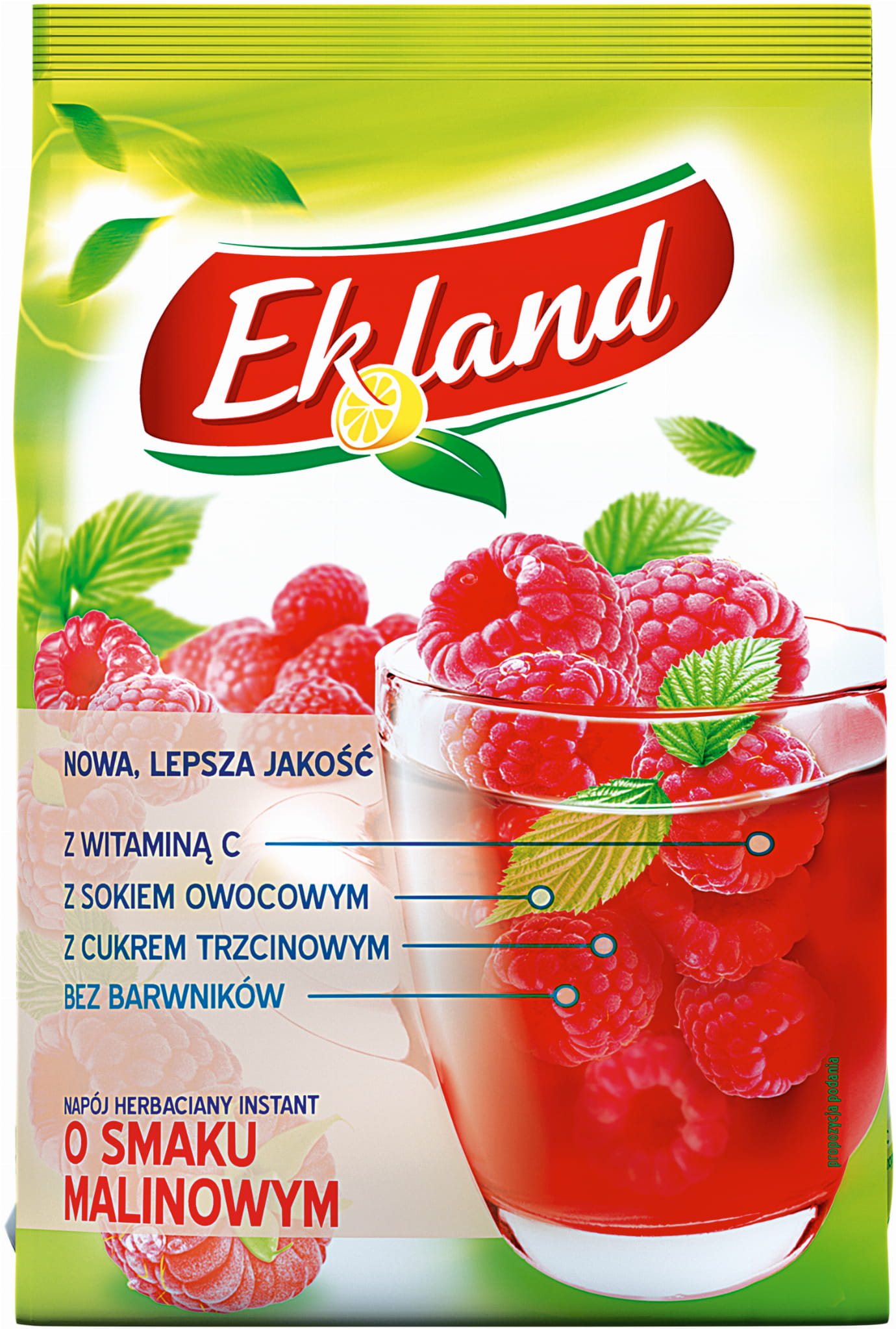 Ekland Napój herbaciany instant o smaku malinowym 300 g