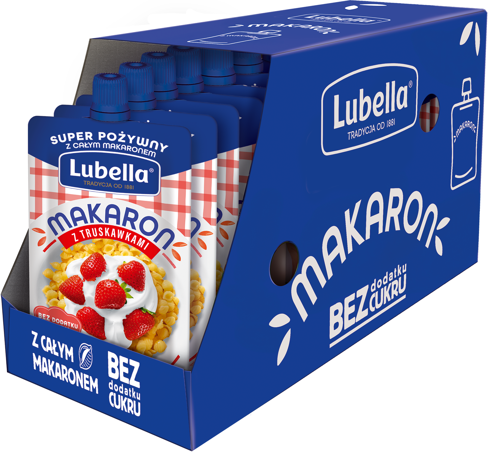 LUBELLA deser owocowy z makaronem, jogurtem i truskawkami 10x170g