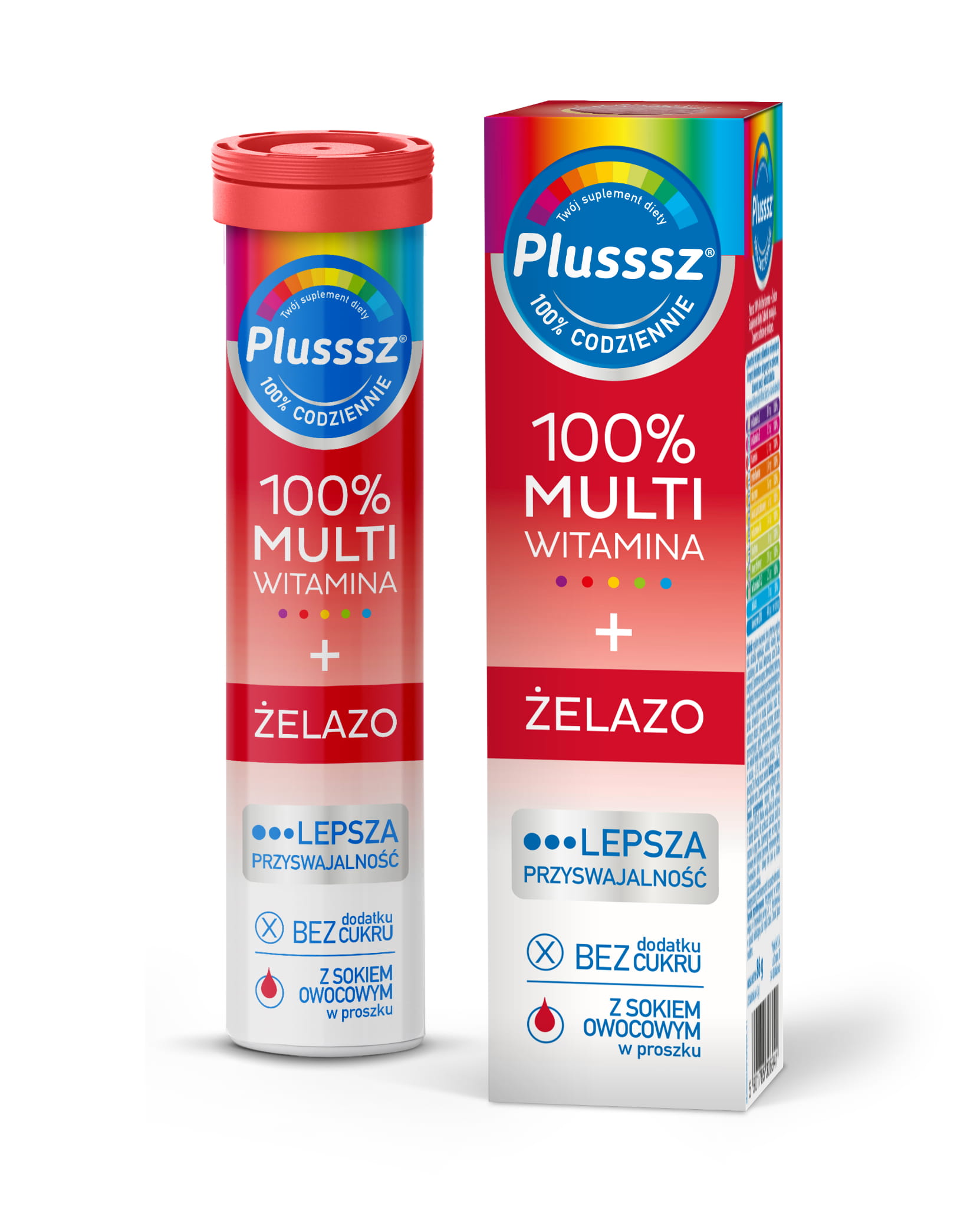 Plusssz 100% Multiwitamina + Żelazo 20 tabletek