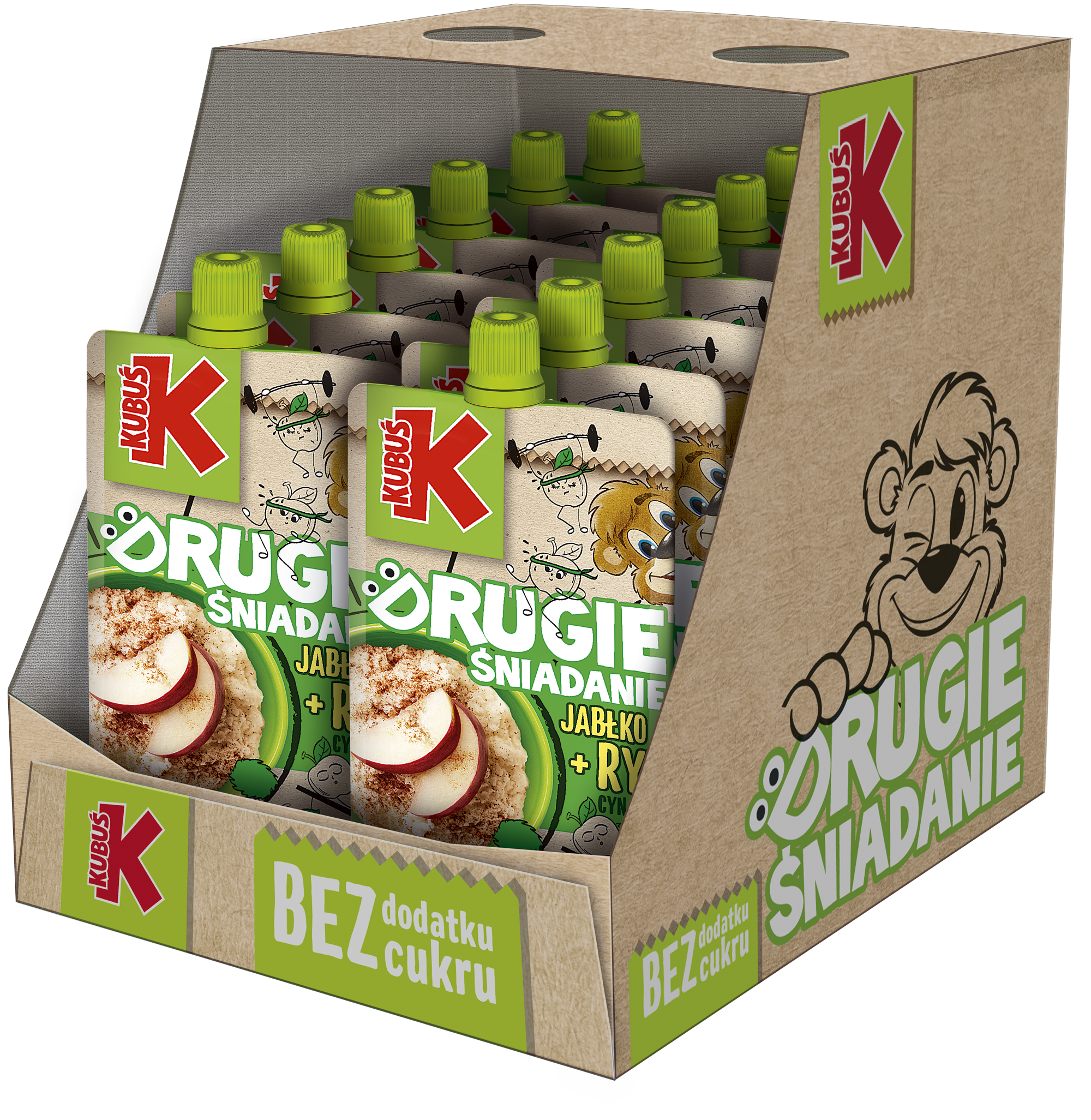 Kubuś Drugie śniadanie Mus jabłko + ryż cynamon 12x100 g