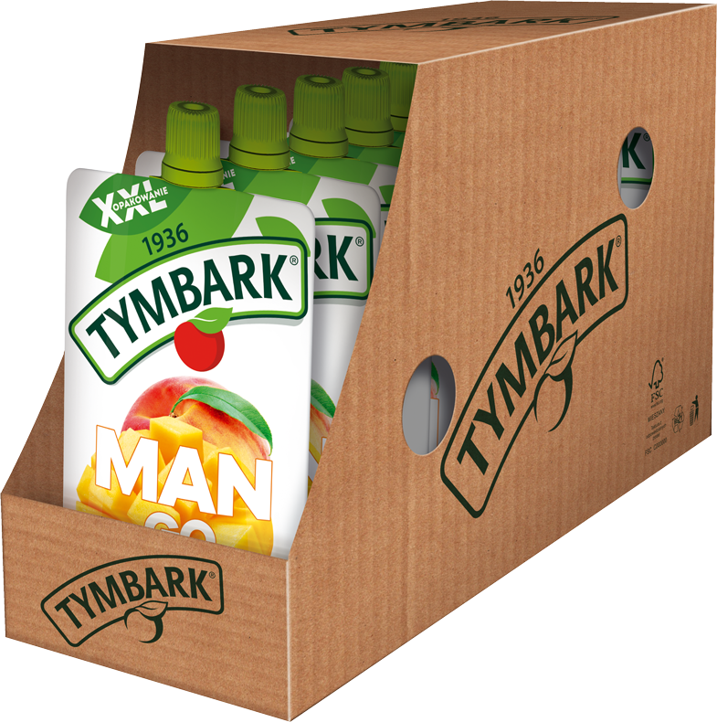 Tymbark Mus 100 % z owoców jabłko mango brzoskwinia banan 10x200 g