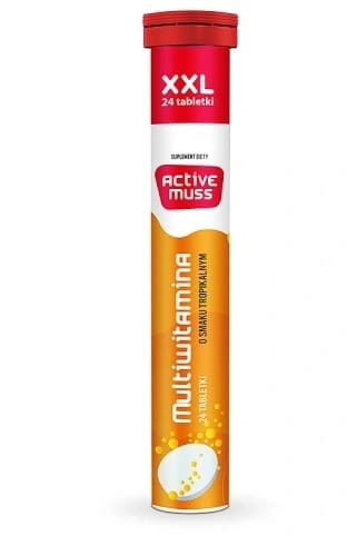 ACTIVEMUSS Polski Lek MULTIWITAMINA 24 tabletki o smaku pomarańczowym Suplement Diety