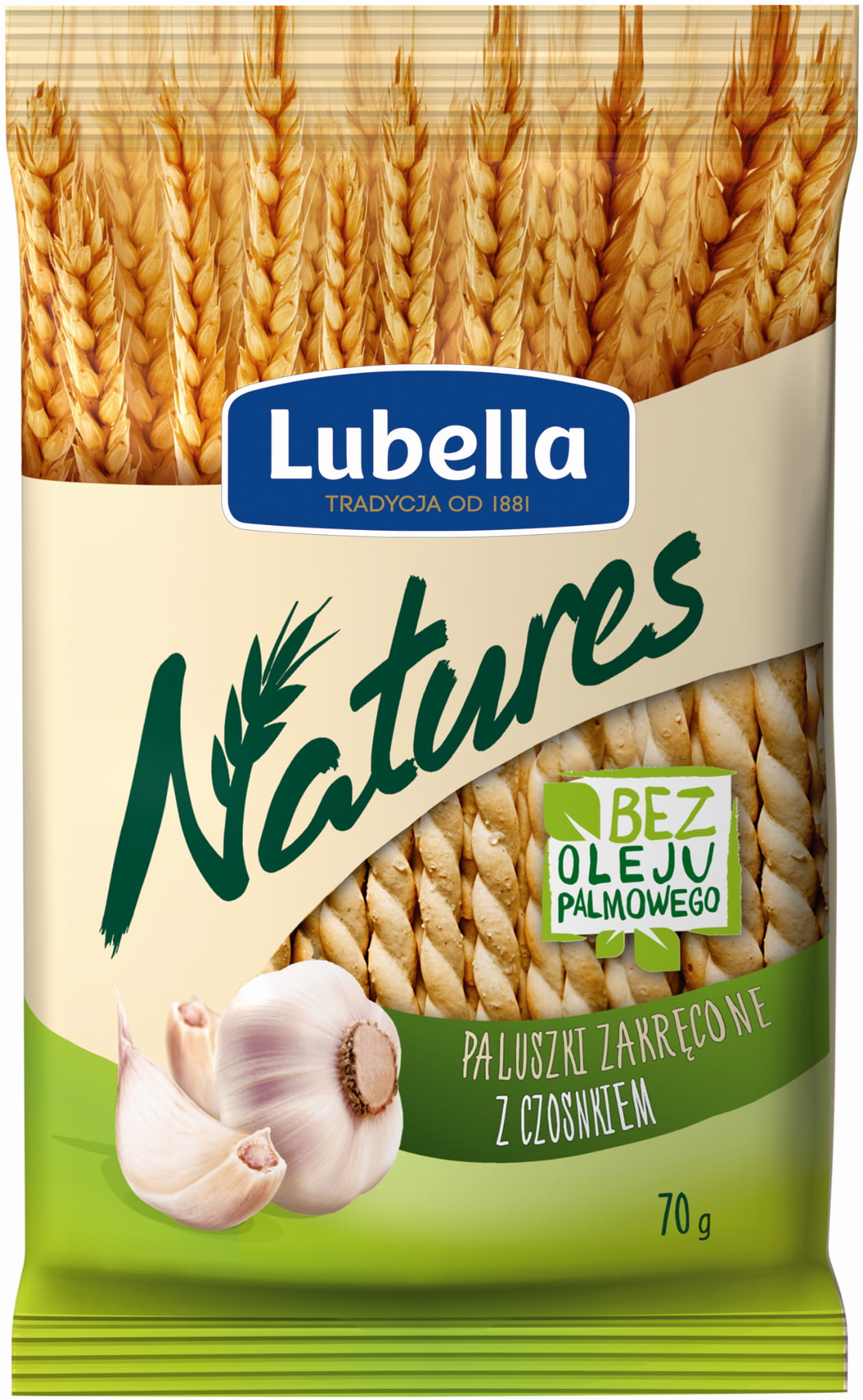 Lubella Natures Paluszki zakręcone z czosnkiem 70 g