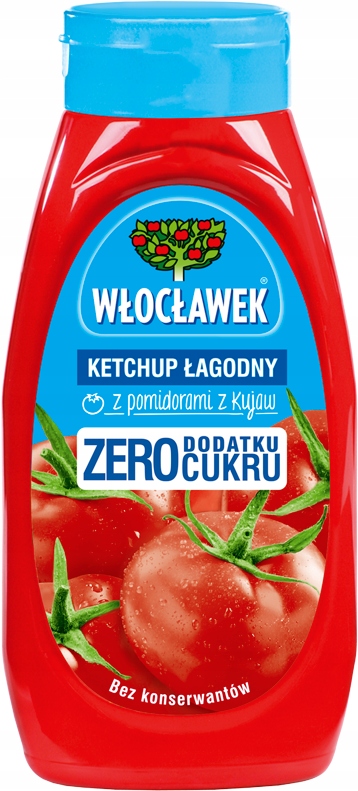 Włocławek Ketchup Łagodny z pomidorami z Kujaw ZERO DODATKU CUKRU